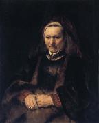 REMBRANDT Harmenszoon van Rijn Portrait of an Elderly Woamn oil